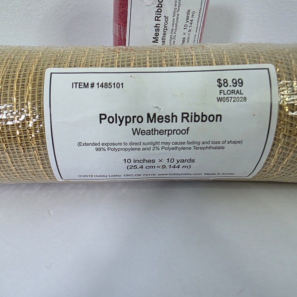 Polypro Mesh Ribbon Set - Red and Tan - Picture 5 of 15